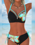 Bralette Lace-Up Printed Bikini