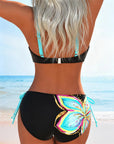 Bralette Lace-Up Printed Bikini