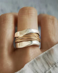 Silver Ring with Gold Accents