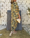 V-Neck Twist Print Dress