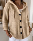 Hooded Single-Breasted Cardigan