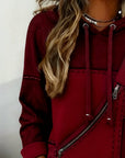 Stylish Color-Blocked Hoodie