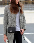 Full-Length Wool Coat with Lapels