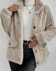 Double-Sided Velvet Button Cardigan