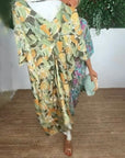 V-Neck Twist Print Dress