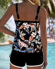 Square Neck Sleeveless Printed Tankini