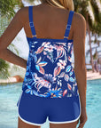 Square Neck Sleeveless Printed Tankini