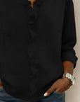 Ruffle V-Neck Long-Sleeve Blouse