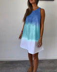 Sleeveless color block casual dress