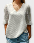 Blouse with Deep Neckline – Soft-Touch Statement Piece for Elegant Evenings or Weekend Styling