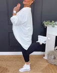 Round Neck Irregular Letter Print Top
