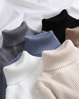 High-Neck Knit Sweater Base Layer