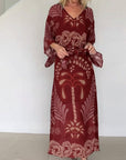 Bohemian V-Neck Loose Dress