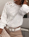 Lace Trim Fashion Patchwork Sweater