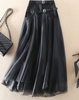 Elegant High Waist Layered Skirt