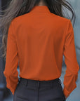 Bow Ruffle Long-Sleeved Shirt
