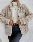 Double-Sided Velvet Button Cardigan