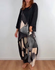 Casual Geometric Print Wide-Leg Pants Two-Piece Set