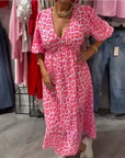 Women's V-Neck Print Dress