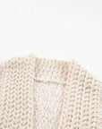Solid Color Open Front Cardigan