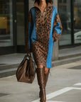 Leopard Print Contrast Fashion Dress