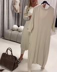 Solid Color Long Sleeve Casual Jumpsuit