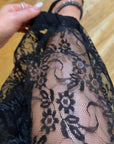 Elastic Waist Lace-Paneled Pants