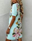 Large Floral Print V-Neck Dress