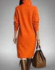 Ava Womens Dress | High Neck, Midi Length, Loose Fit 2