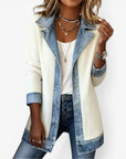 Bela Women's Jacket | Layered Collar, Knit and Denim-Inspired Design 0