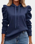 Puff Sleeve Hooded Sweater for Women