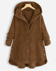 Ribbed Hooded Winter Coat for Women