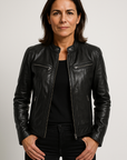 Vintage Look Casual Leather Coat