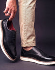 Haven Men's Oxfords | Black Wingtip Oxford Dress Shoes, Cushioned Sole 6