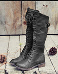 Mila Riding Boots | Tall Lace-Up Leather, Adjustable Calf Fit 2