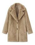 Elegant Long Faux Fur Coat Women