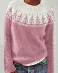 Icelandic Pattern Wool Knit Sweater