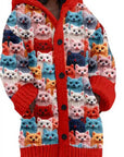 Abstract Print Casual Cape Jacket