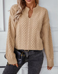 Drizzle Cable Knit Pullover Sweater