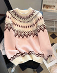 Nordic Pattern Knit Pullover Sweater