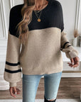Casual Round Neck Pullover Long Sleeve Women's Sweater