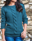 Rope Braided Details Round Neck Long Sleeve Sweater