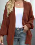 Women's Long Lantern Sleeve Knitted Cardigan