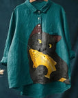 Uluru Graphic Shirt with Cat Illustration