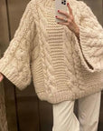 Casual Round Neck Thick Knit Sweater