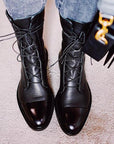 Sophie Black Ankle Boots | Lace-Up, Polished Finish for Women 3