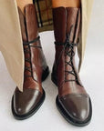 Sophie Black Ankle Boots | Lace-Up, Polished Finish for Women 9