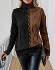 Elegant Striped Jumper With High Collar