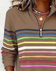 Fashionable Rainbow Striped Sweatshirt