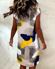 Round Neck Tie-Dye Printed Dress